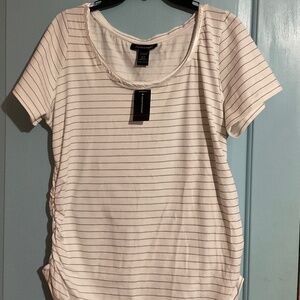Ashley Stewart White Striped Shirt